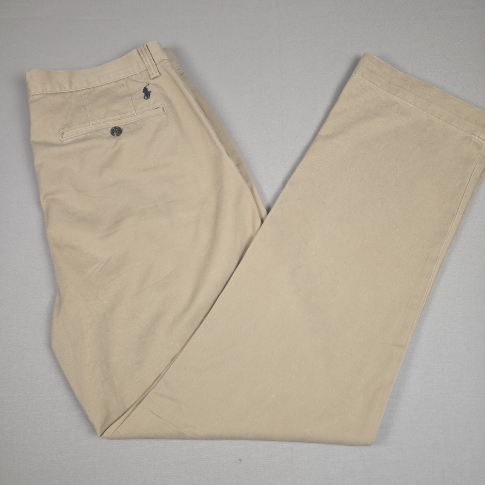 Polo Ralph Lauren The Polo Chino Pants Men 33x30 Khaki Beige Classic Fit Cotton